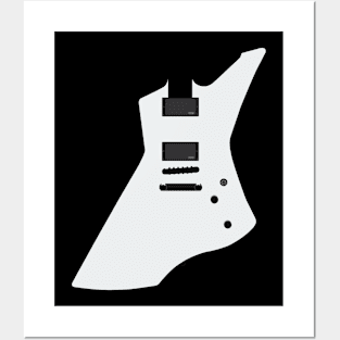 White Guitar Posters and Art